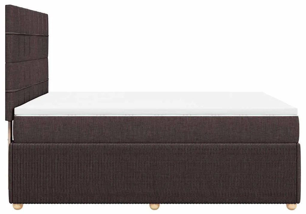 Cama com molas/colchão 160x200 cm tecido castanho-escuro