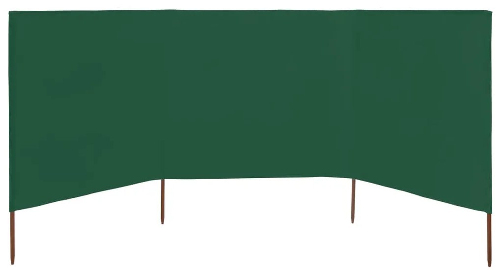 Para-vento com 3 painéis em tecido 400x160 cm verde