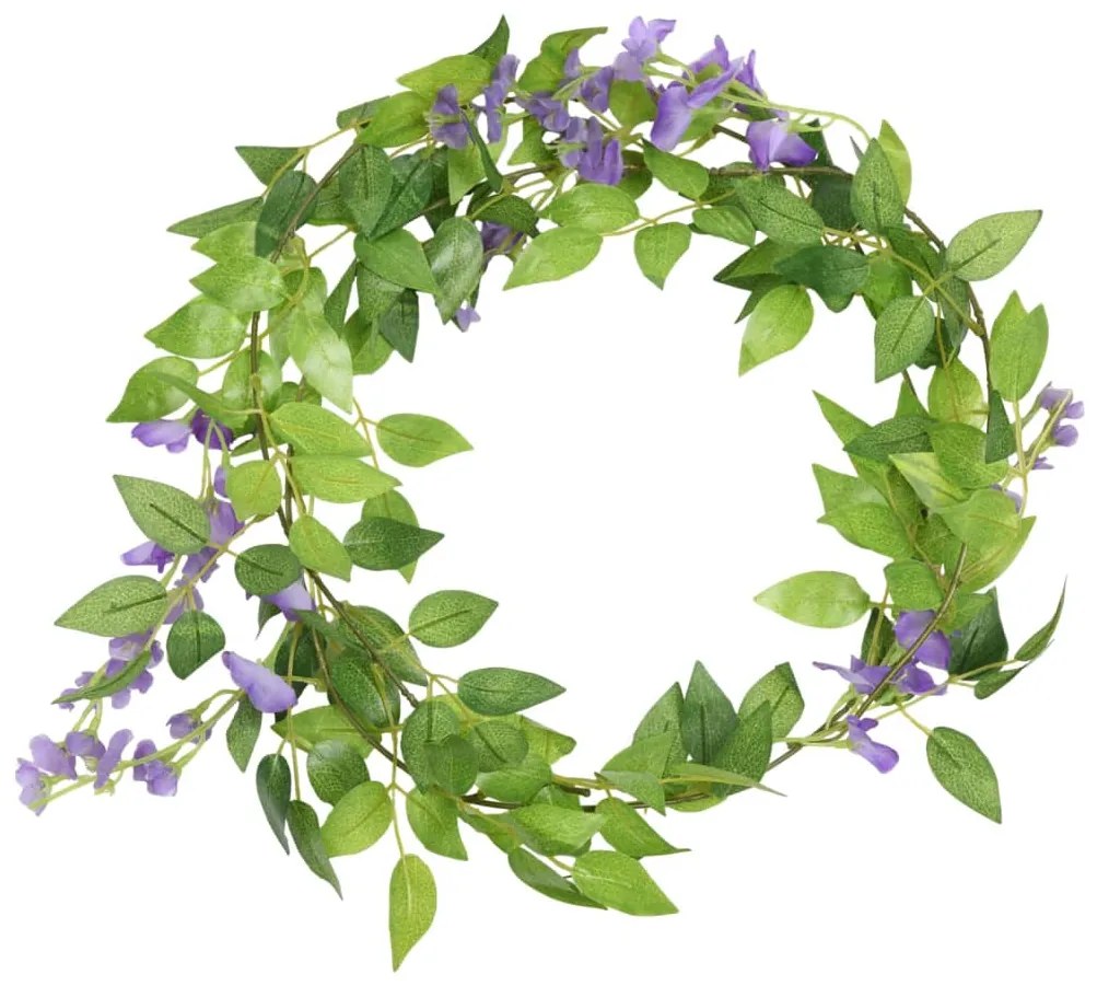 Grinaldas de flores de Natal 6 pcs 200 cm roxo