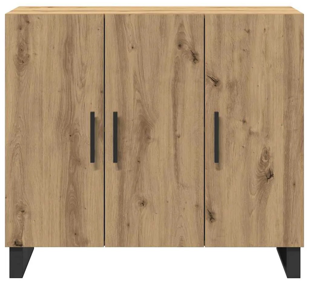 Sideboard vidaXL com 3 portas em Carvalho Artisan 90x34x80 cm em Madei