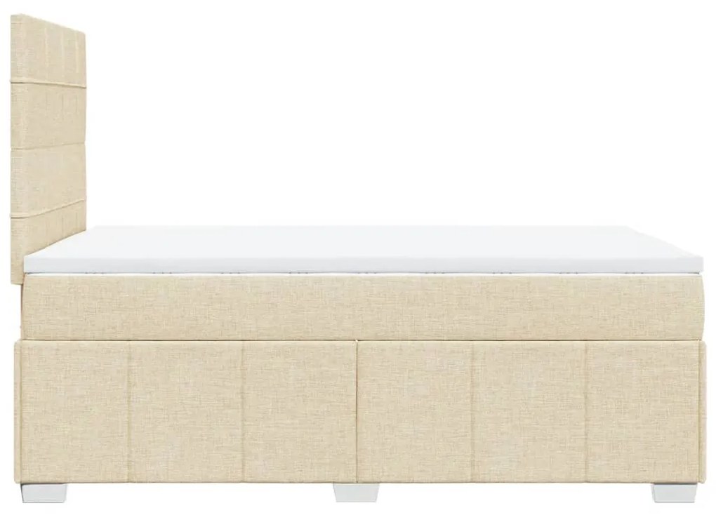 Cama boxspring com colchão 120x190 cm tecido cor creme