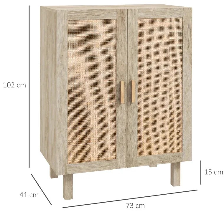 Aparador Dorte de 2 Portas de 73 cm em Vime - Design Natura