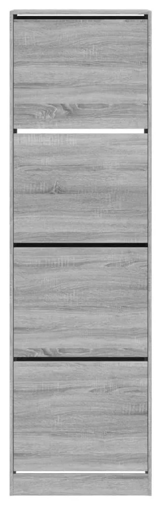 Sapateira c/ 4 gavetas articuladas 60x42x204 cm cinza sonoma