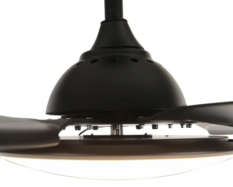 Ventilador de teto preto 130cm incl. LED regulável com controle remoto - Vifte Moderno