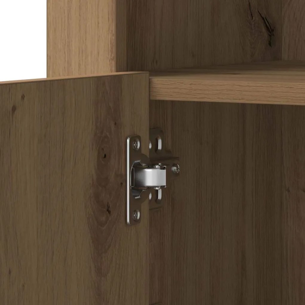 Buffet vidaXL com Luzes de LED Carvalho Artisan 41x37x67 cm