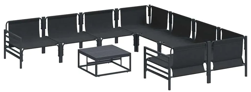 Conjunto de Sofá de Jardim 9 pcs Antracite Aço
