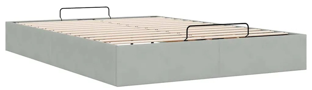Estrutura de cama otomana sem colchão 140x200 cm cinzento claro