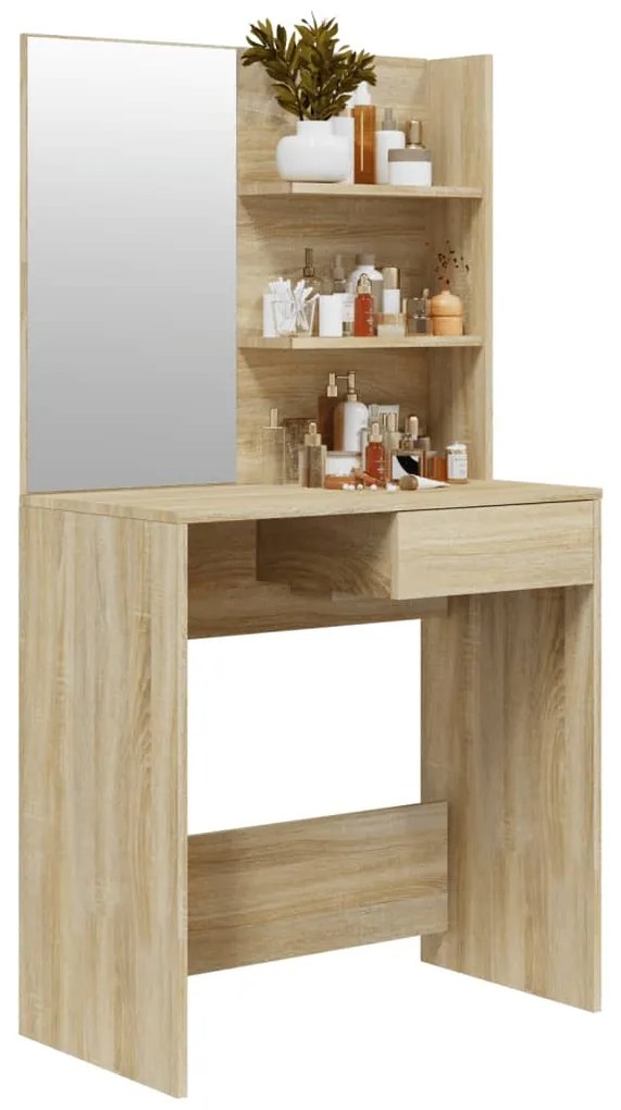 Toucador com espelho 74,5x40x141 cm cor carvalho sonoma