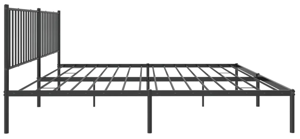 Estrutura de cama com cabeceira 200x200 cm metal preto