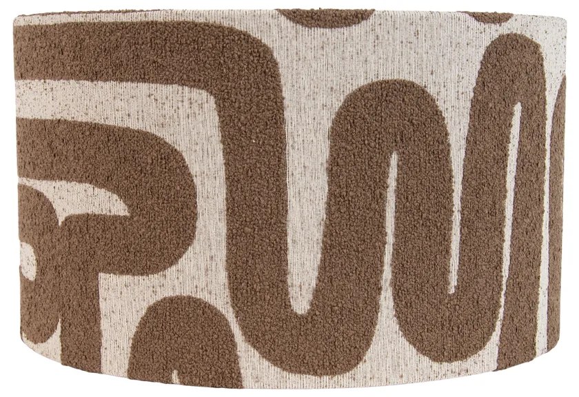 Abajur de tecido castanho com riscas bege 35/35/20 Moderno