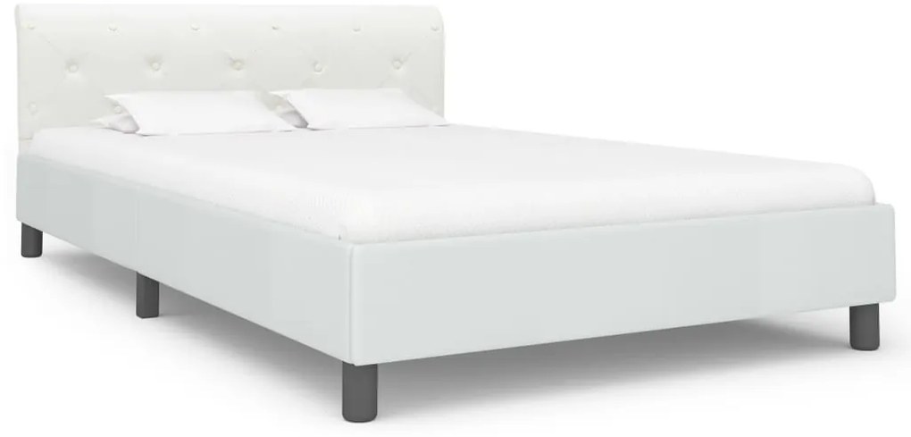 Estrutura de cama 120x200 cm couro artificial branco