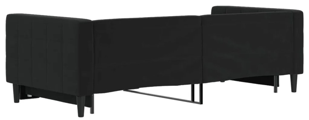 Sofá-cama com gavetão 90x200 cm veludo preto