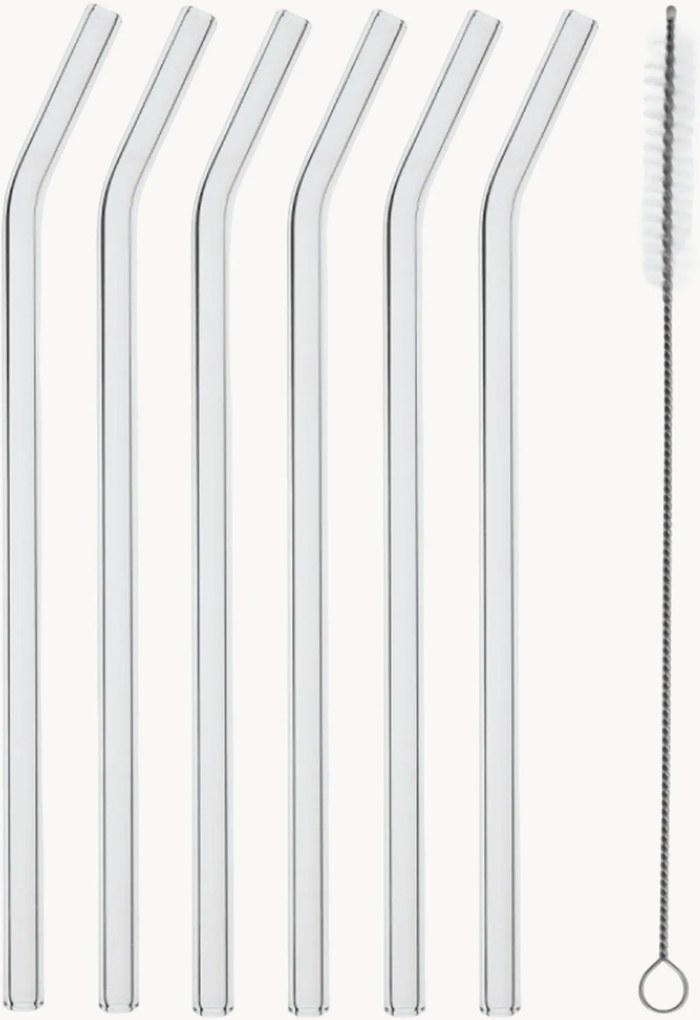 Palhinhas de vidro borossilicato Basic, conjunto de 6