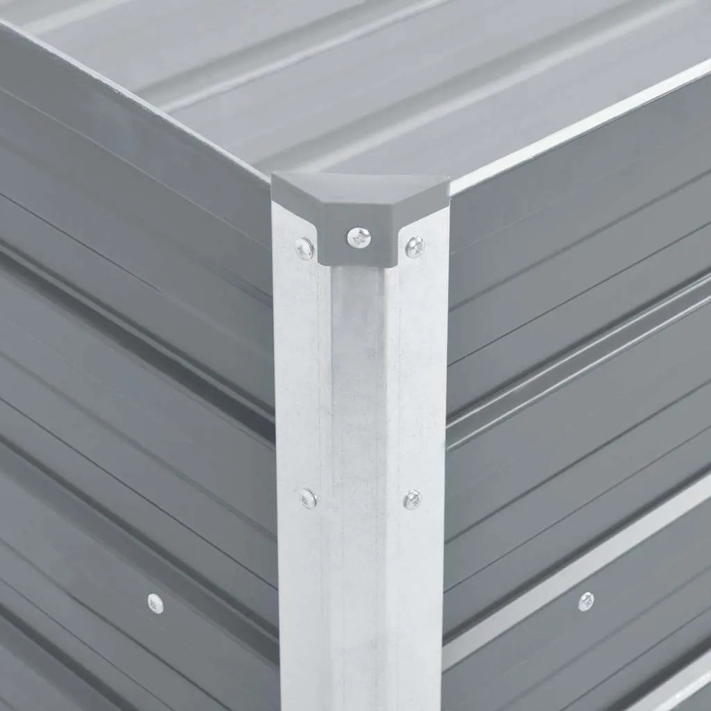 Canteiro elevado de jardim aço galvanizado 100x40x45cm cinzento