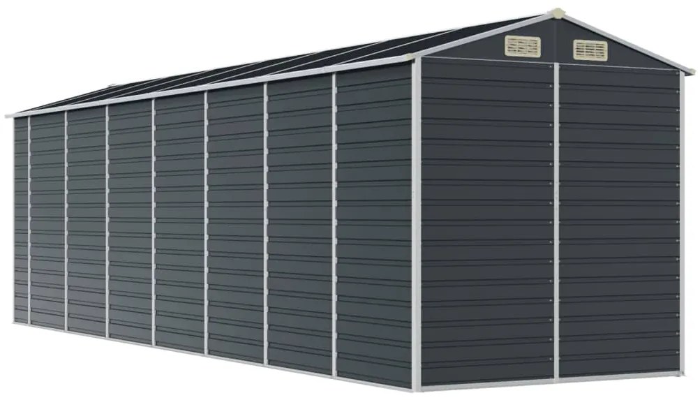Abrigo de jardim 191x640x198 cm aço galvanizado antracite