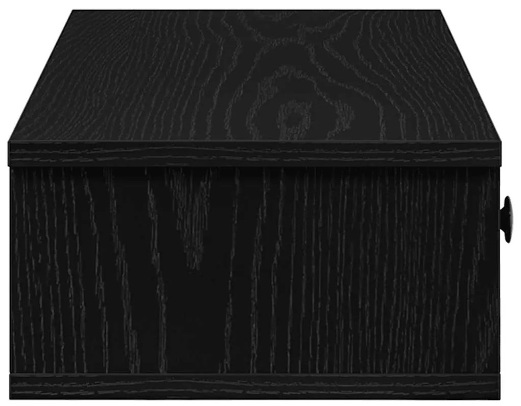 Prateleira parede c/ gavetas 60x28x15 cm deriv. madeira preto