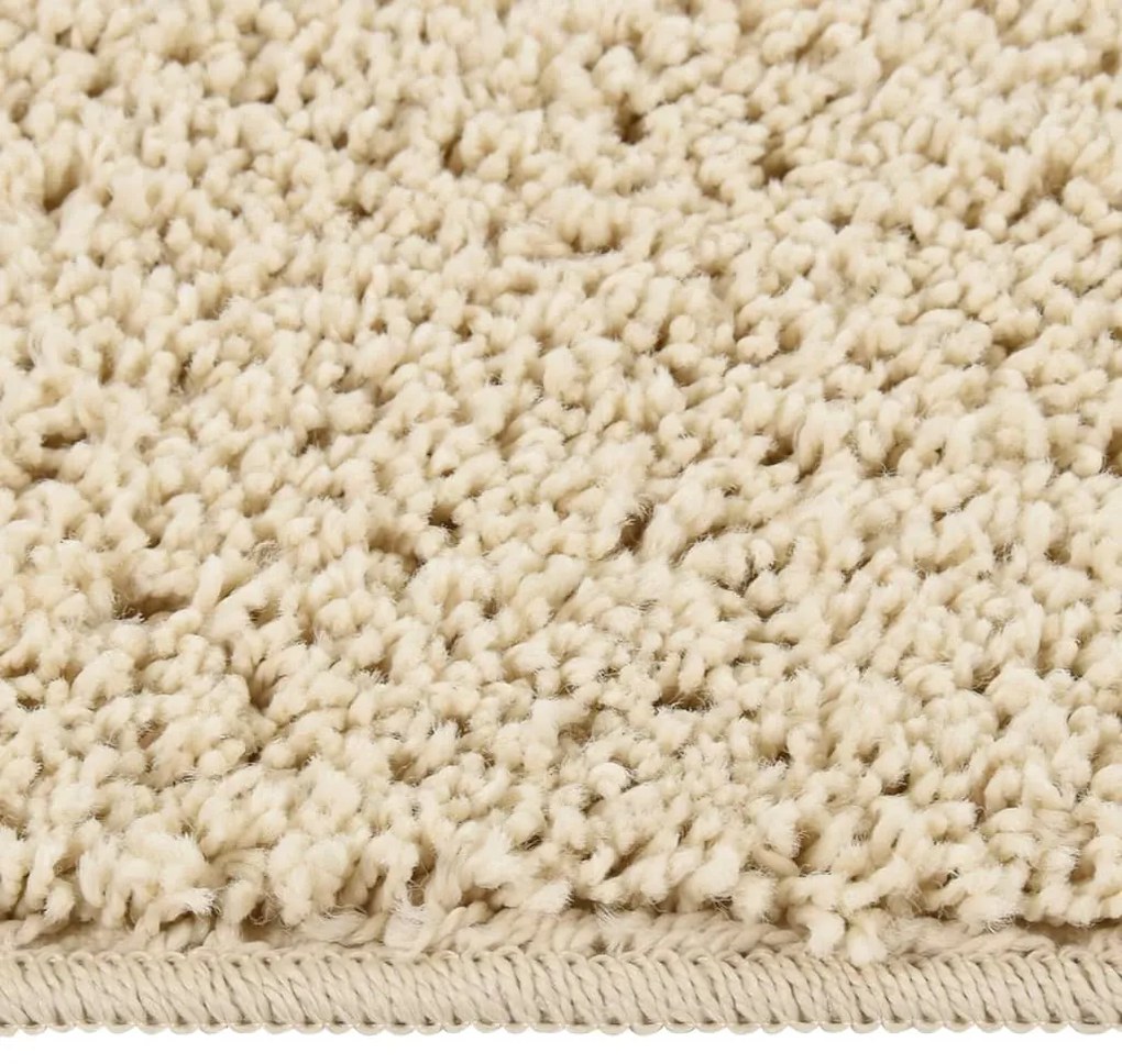 Tapete shaggy 160x230 cm antiderrapante cor creme