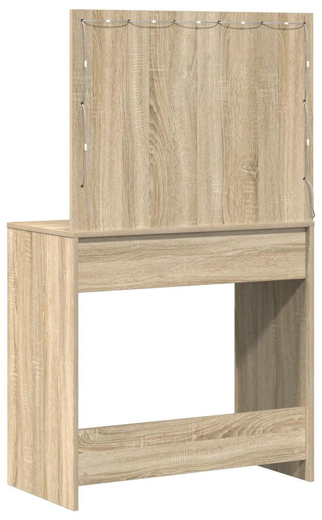 Mesa de Maquilhagem com Luzes LED Carvalho Sonoma 78.5x41x135 cm