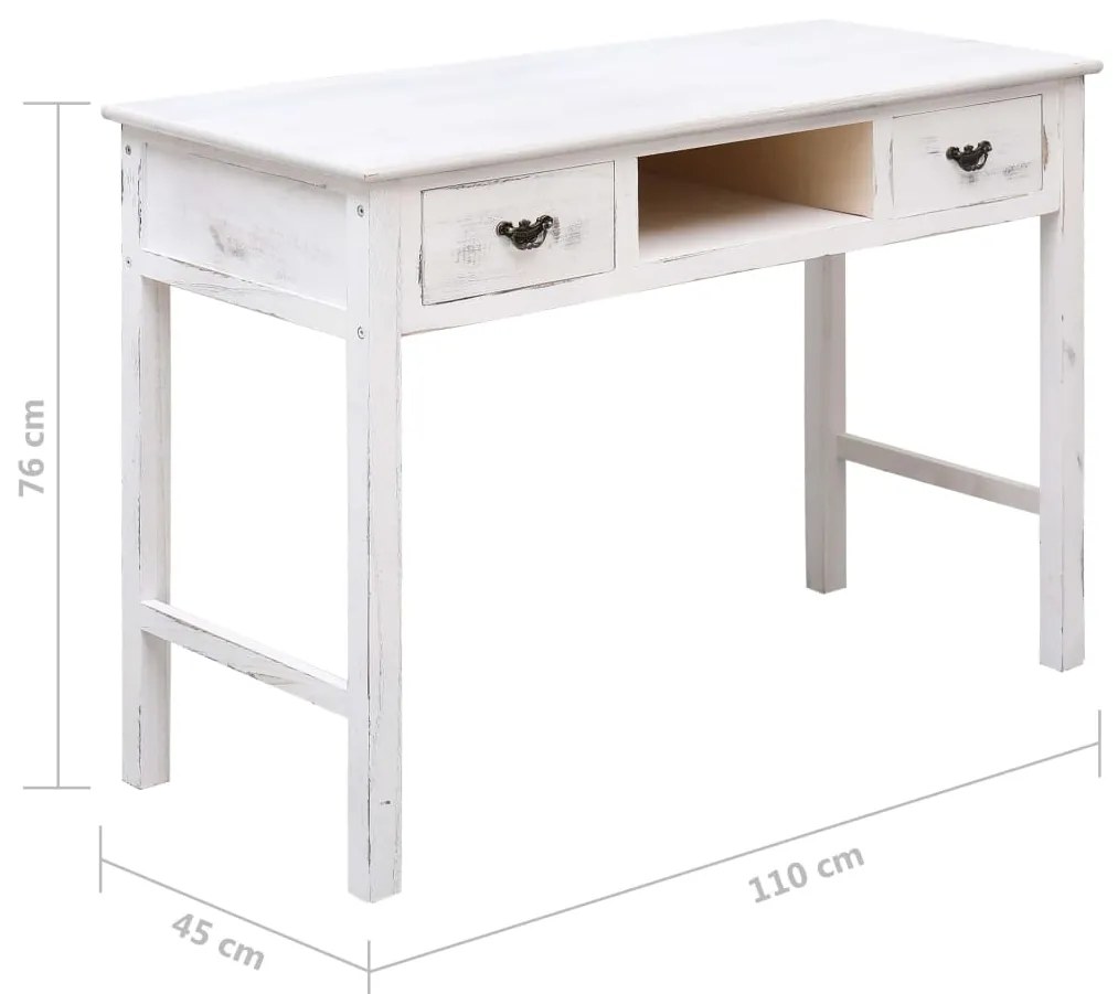 Mesa consola 110x45x76 cm madeira branco antigo