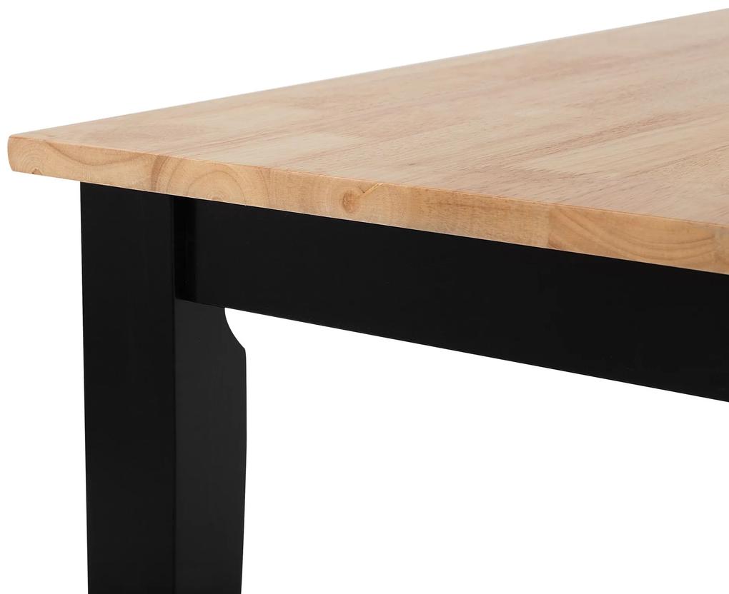 Mesa de jantar em madeira com pernas pretas 120 x 75 cm HOUSTON Beliani