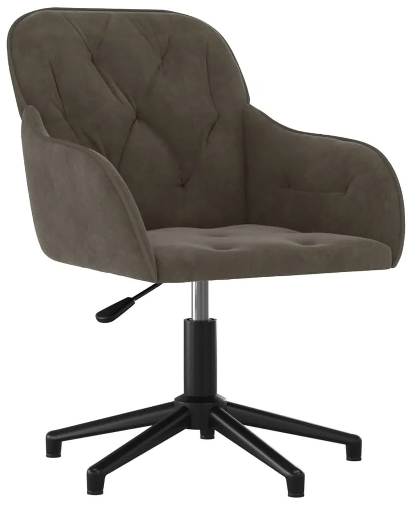 Cadeiras de jantar giratórias 2 pcs veludo cinzento-escuro
