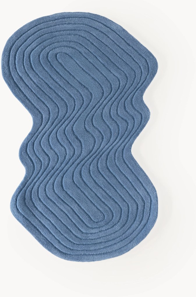 Tapete de lã artesanal com forma orgânica Aliza