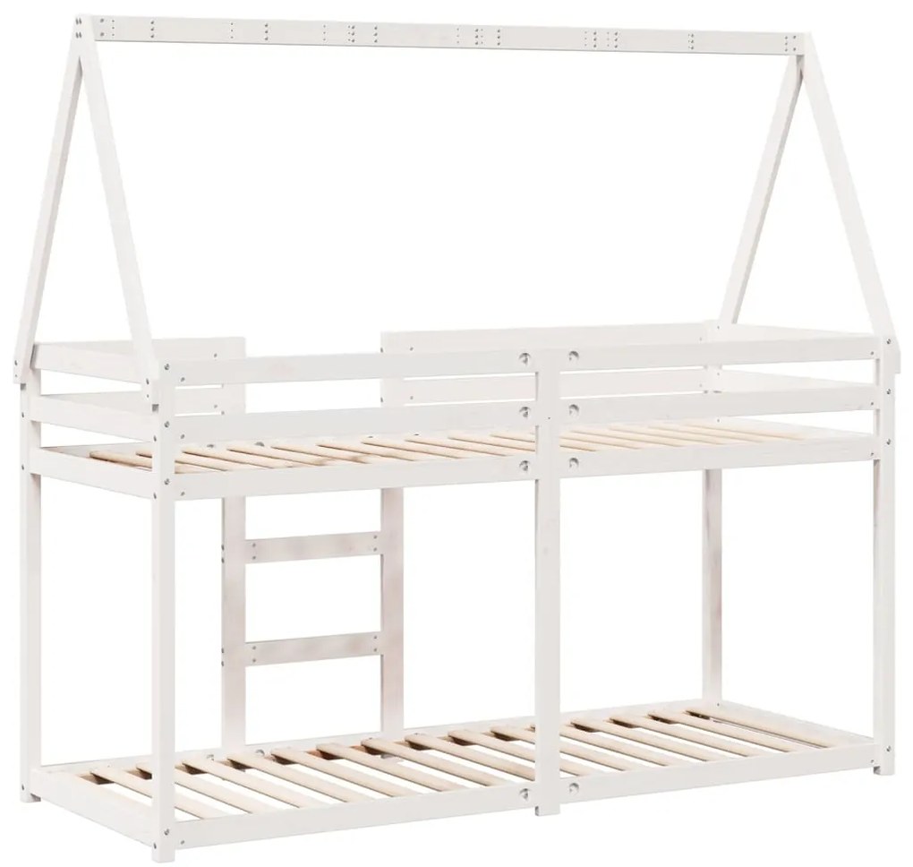 Beliche com telhado 75x190 cm madeira de pinho maciça branco