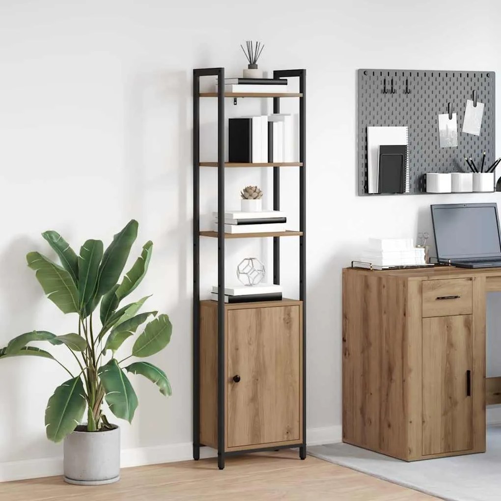 vidaXL Gabinete de Livros Carvalho Artesanal 40 x 24 x 161 cm