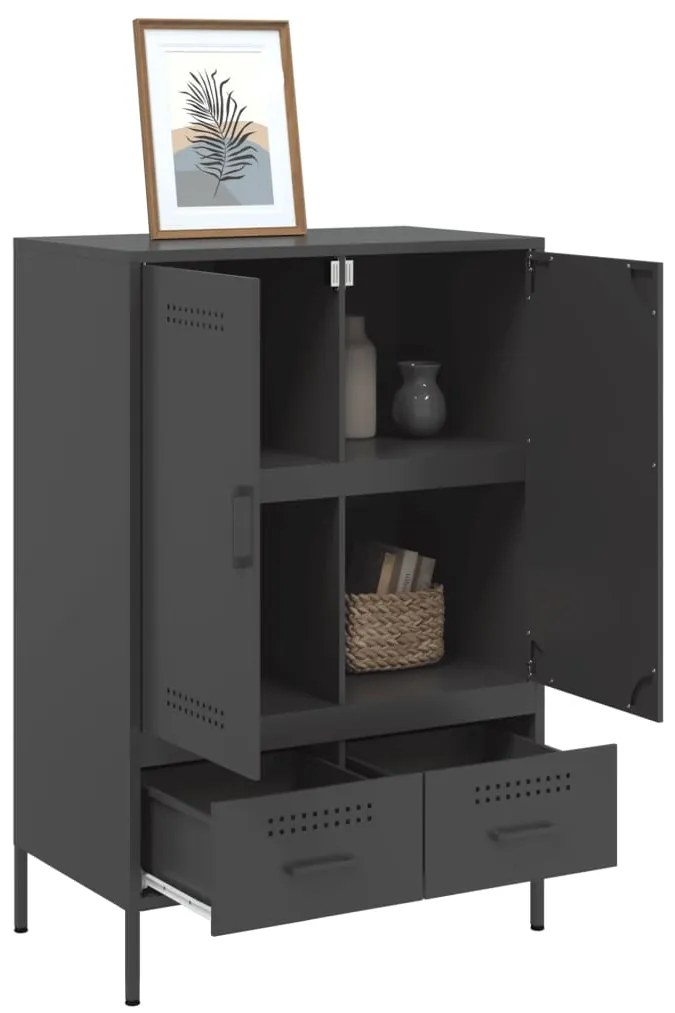 Móvel alto 68x39x101,5 cm aço preto