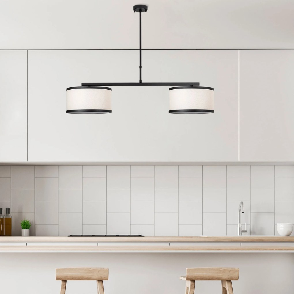 Candeeiro de Teto Way – Preto e Branco – 100 x 30 x 75 cm