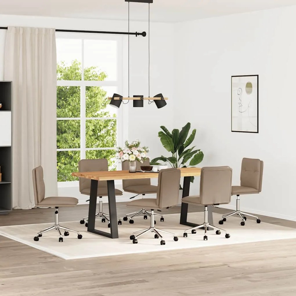 vidaXL Cadeiras de jantar 6 pcs couro artificial cappuccino
