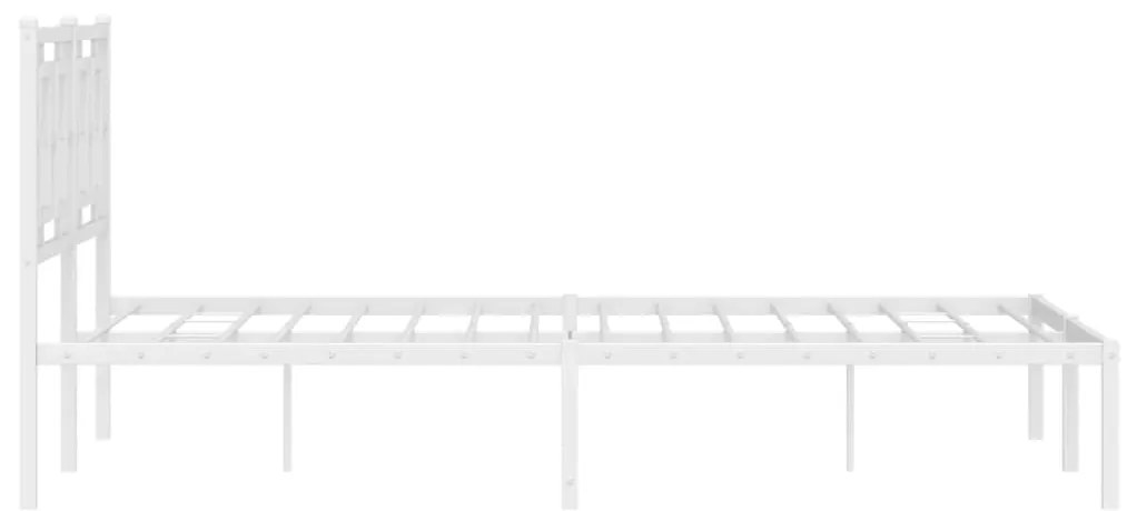 Estrutura de cama com cabeceira 140x190 cm metal branco