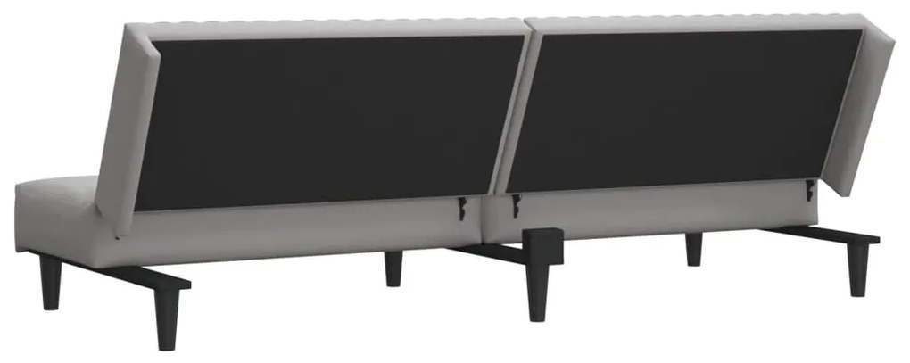 Sofá-cama de 2 lugares veludo cinzento-claro
