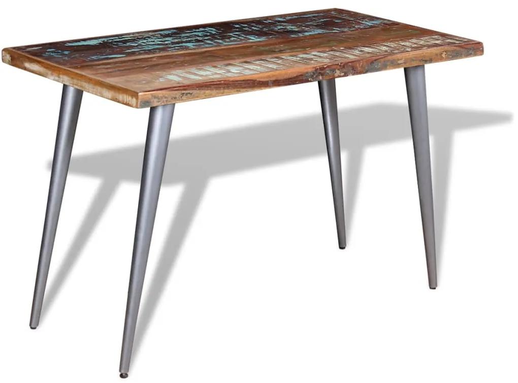 Mesa de jantar madeira reciclada maciça 120x60x76 cm