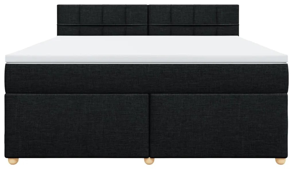Cama com molas/colchão 180x200 cm tecido preto