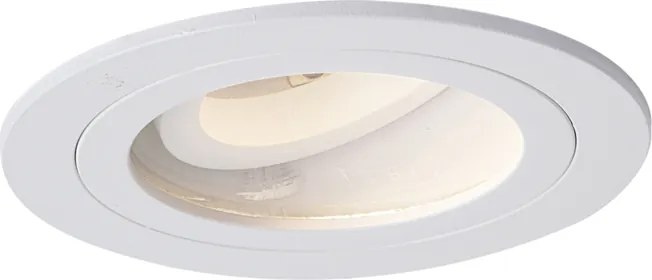 Conjunto de 6 focos embutidos modernos brancos giratórios e inclináveis IP44 - Chuck