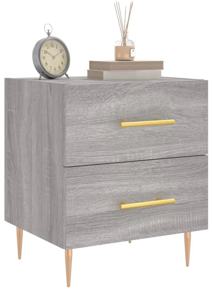 Mesa cabeceira 40x35x47,5 cm derivados madeira sonoma cinza
