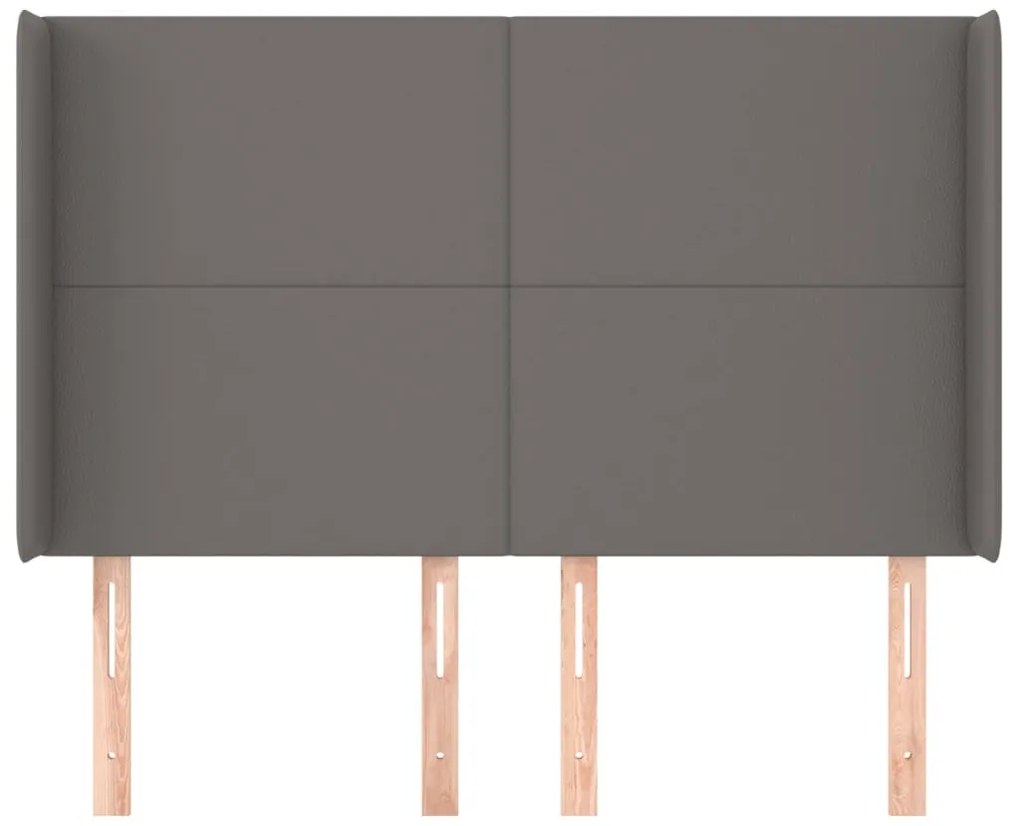 Cabeceira cama c/ abas couro artif. 147x16x118/128 cm cinzento