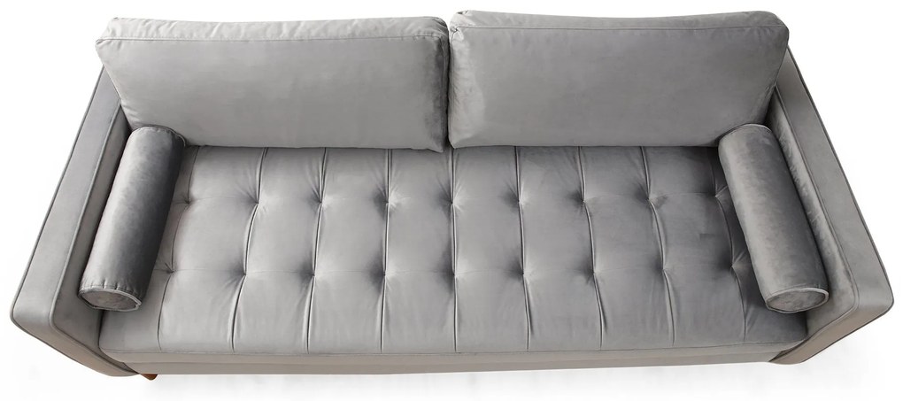 **** Sofá de 3 Lugares Rome – Cinzento Claro – 215x90x70 cm

**