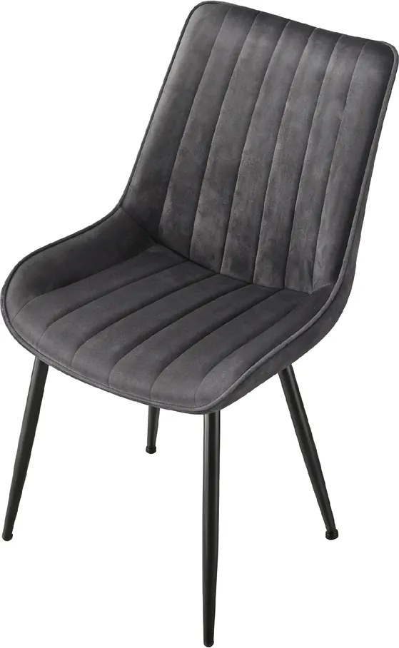 Conjunto 2 cadeiras de sala de jantar ou cozinha, pernas de aço cinzento-preto