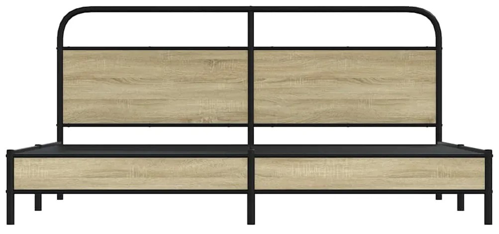 Estrutura de cama sem colchão 193x203cm metal carvalho sonoma