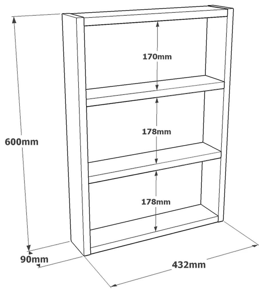 Prateleira de Parede PR1 – Nogueira – 43,2x60x9 cm