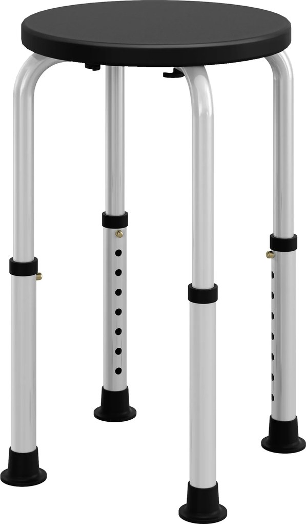 HOMCOM Banco de Duche em Alumínio com Altura Ajustável Antiderrapante Suporta 135 kg para Idosos | Aosom Portugal