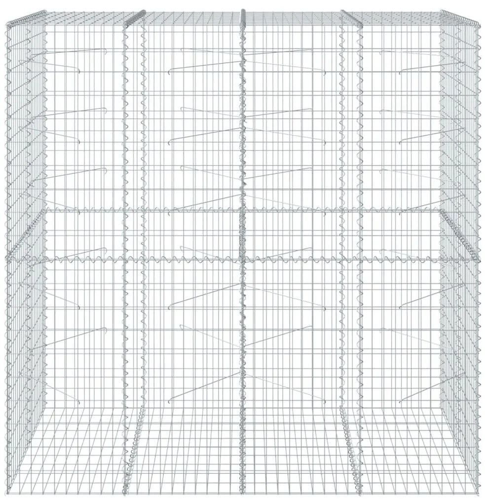 Cesto gabião com cobertura 200x100x200 cm ferro galvanizado
