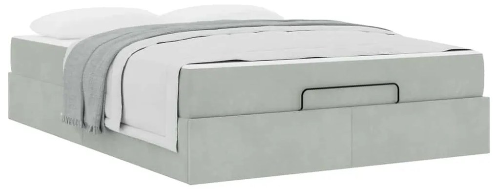 Estrutura da Cama Outros Cinzento-claro 160 x 200 cm Veludo