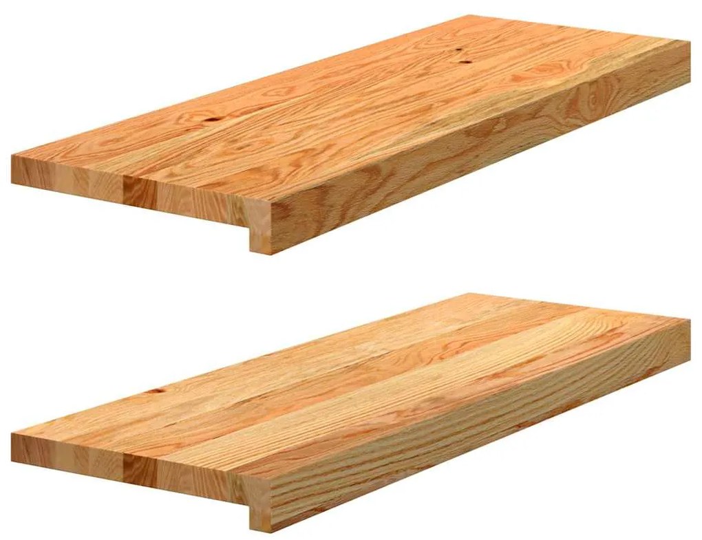 Tapetes de escada 2 pcs 70x30x2 cm carvalho castanho-claro