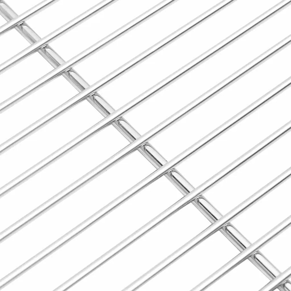 Grelha para Churrasco vidaXL com Alças Retangular 67x40 cm em Aço Inox