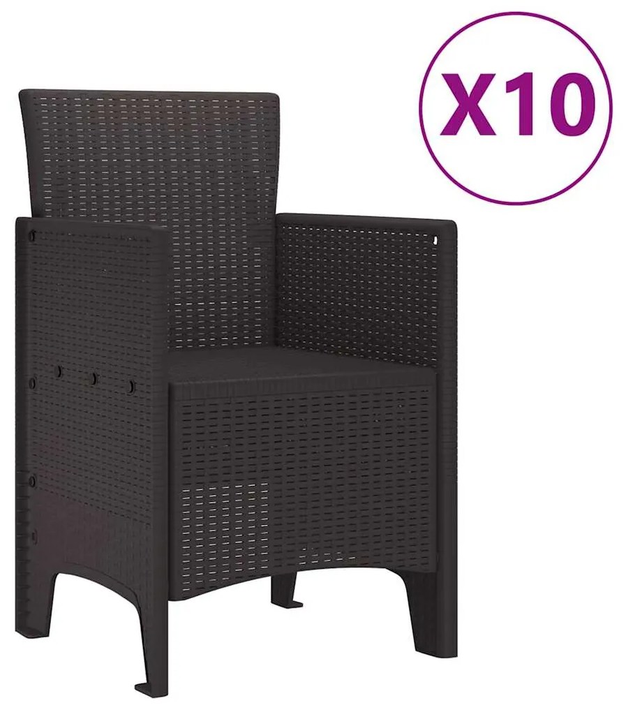 Conjunto de Jantar de Jardim 11 pcs Castanho 250 x 100 x 73 cm