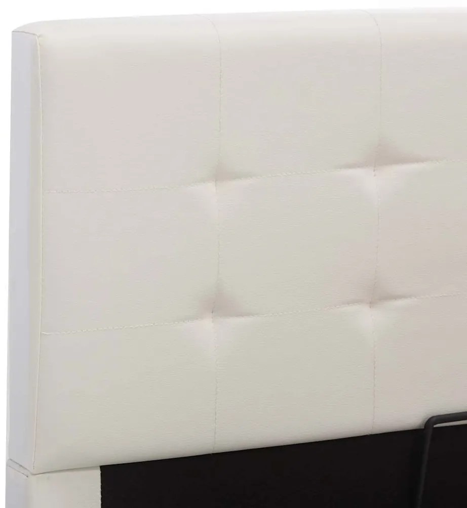 Cama hidráulica c/ arrumação 180x200cm couro artificial branco