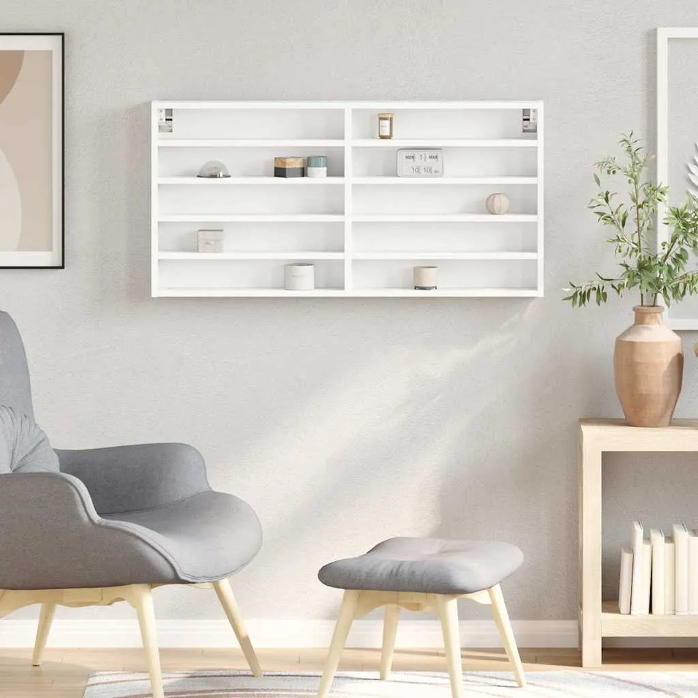 Armário vitrine 100x8,5x50 cm derivados de madeira branco